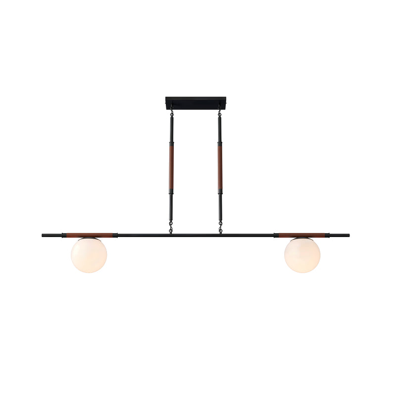 Oliver 2 Globe Chandelier - 39.5’’ / BLACK / No Leather - Custom Lighting by Lucent Lightshop