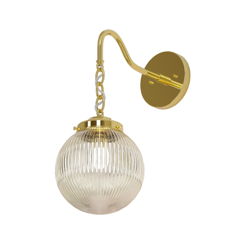 Hayes Single Light Sconce - Polished Brass - sconce - Custom Lighting by Lucent Lightshop