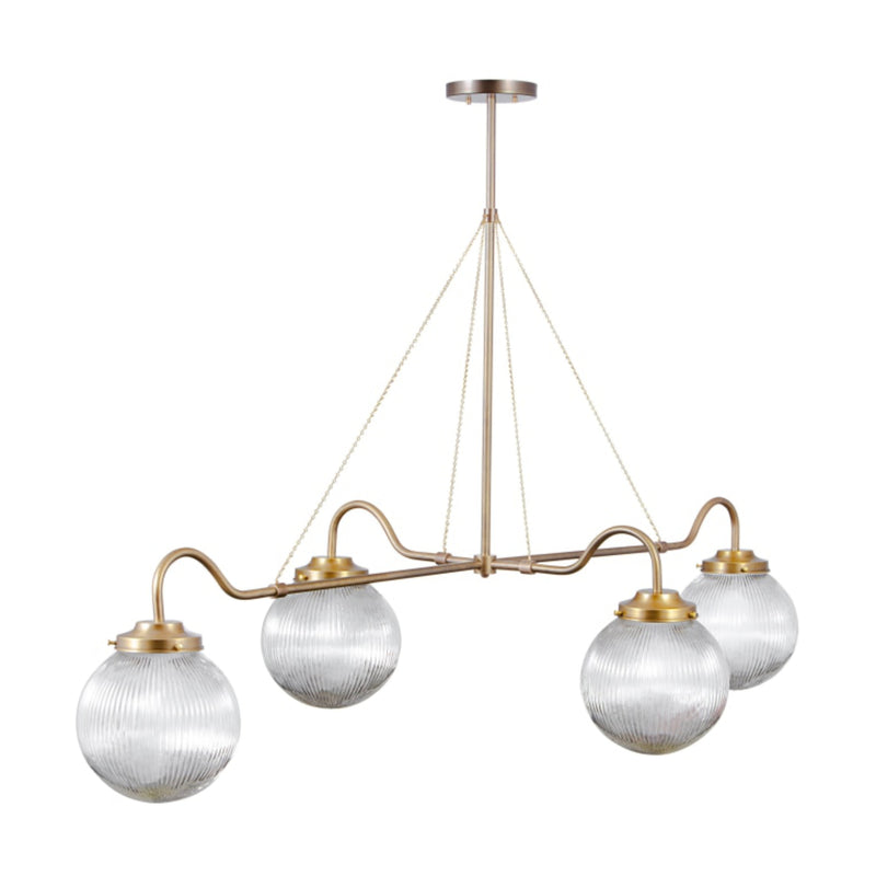Hayden 4 Globe Chandelier - ANTIQUE BRASS / 28’’ / 30’’ - Custom Lighting by Lucent Lightshop