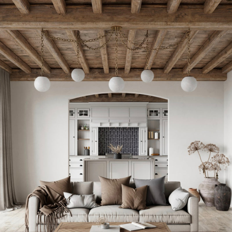 Alabaster 5 Swag Chandelier - Custom Lighting by Lucent Lightshop