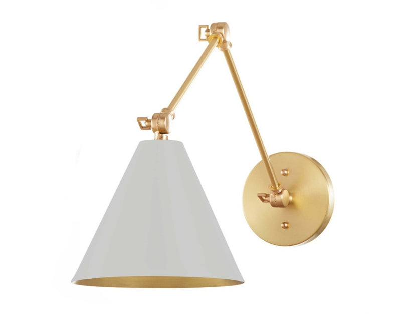 Peak Sconce Large - Modern Brass White Shade - sconce - Custom Lighting by Lucent Lightshop