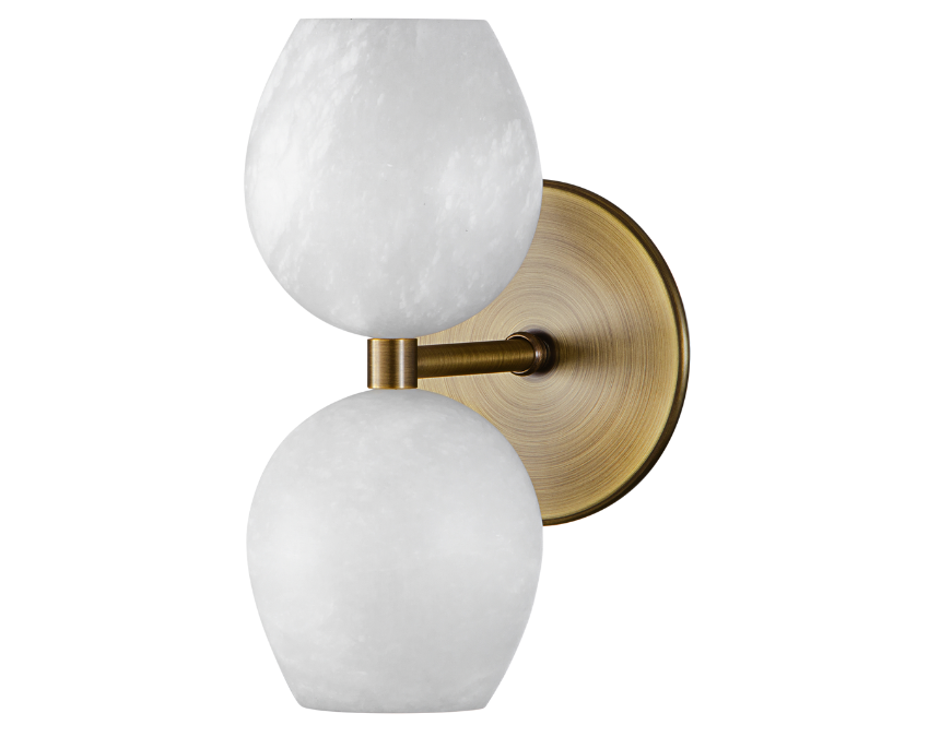 Double Teardrop Alabaster Sconce