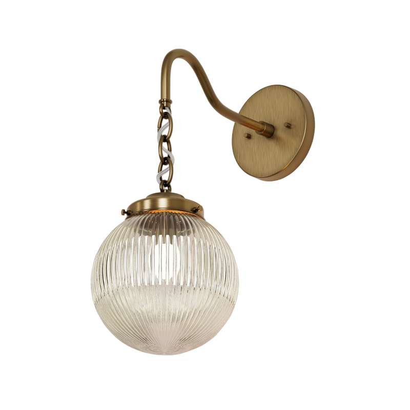 Hayes Single Light Sconce - Antique Brass - sconce - Custom Lighting by Lucent Lightshop