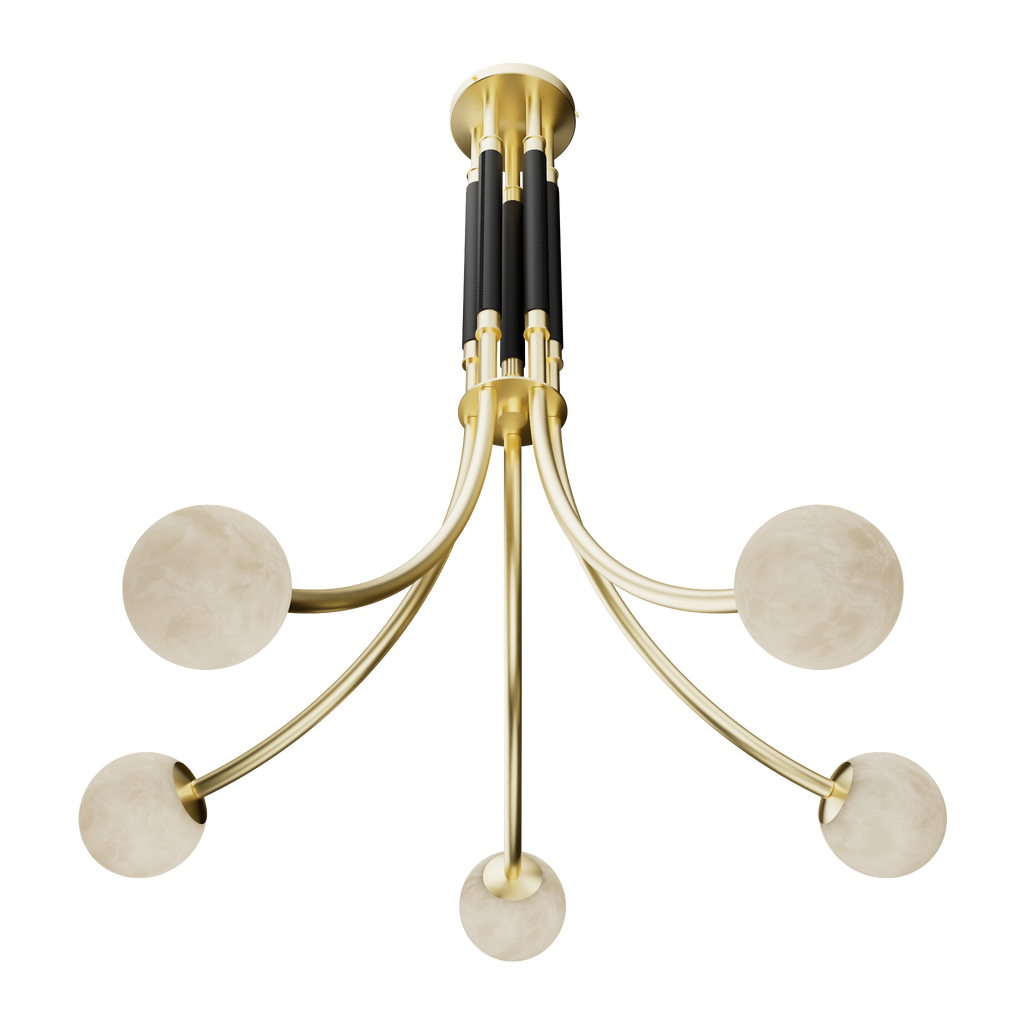 Miles Alabaster Five Light Chandelier
