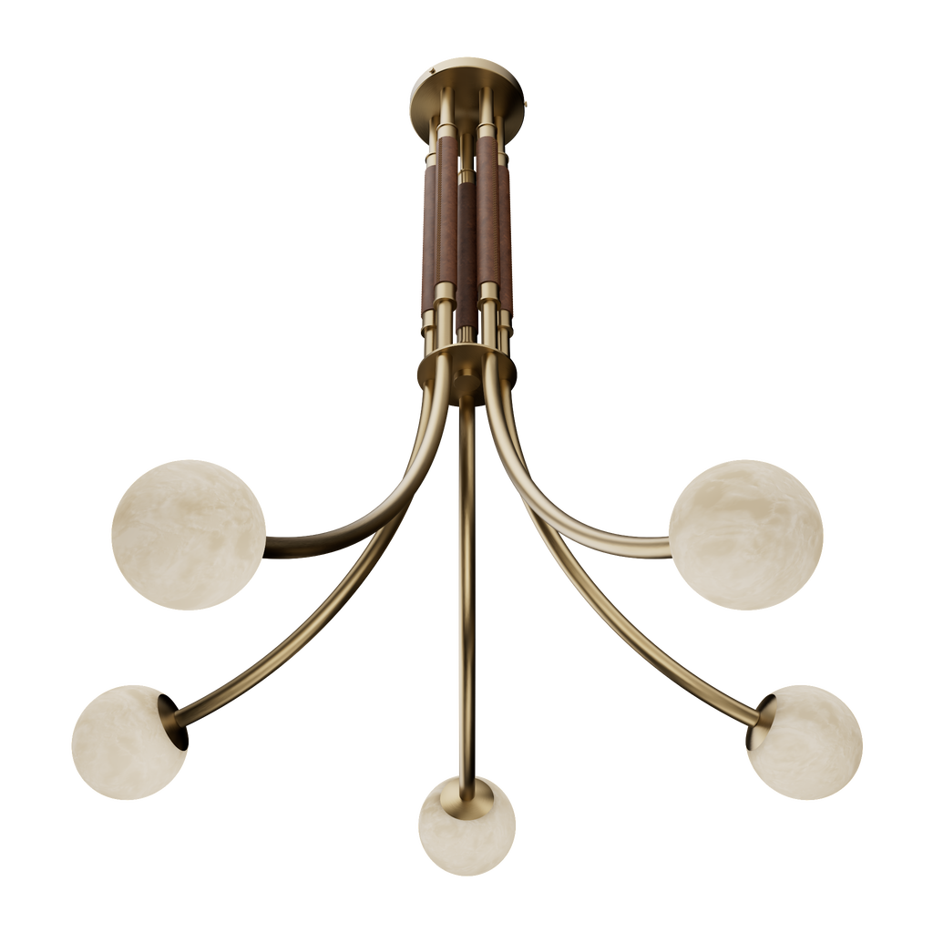 Miles Alabaster Five Light Chandelier