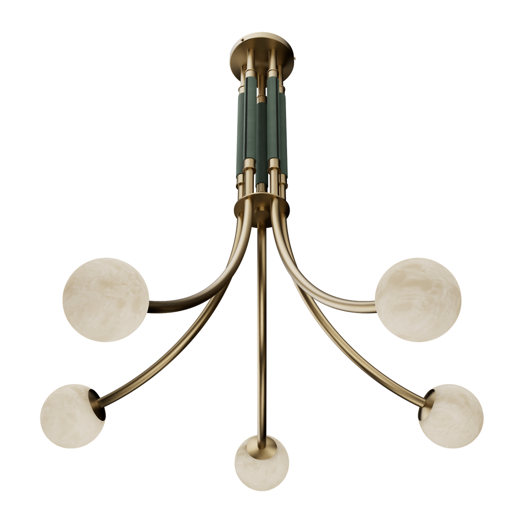 Miles Alabaster Five Light Chandelier