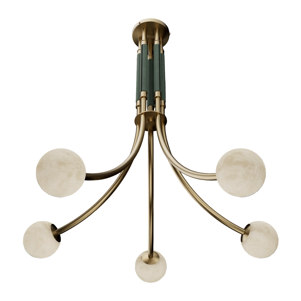 Miles Alabaster Five Light Chandelier