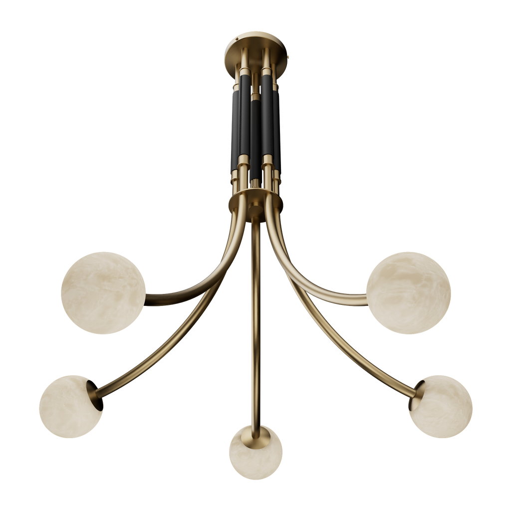 Miles Alabaster Five Light Chandelier