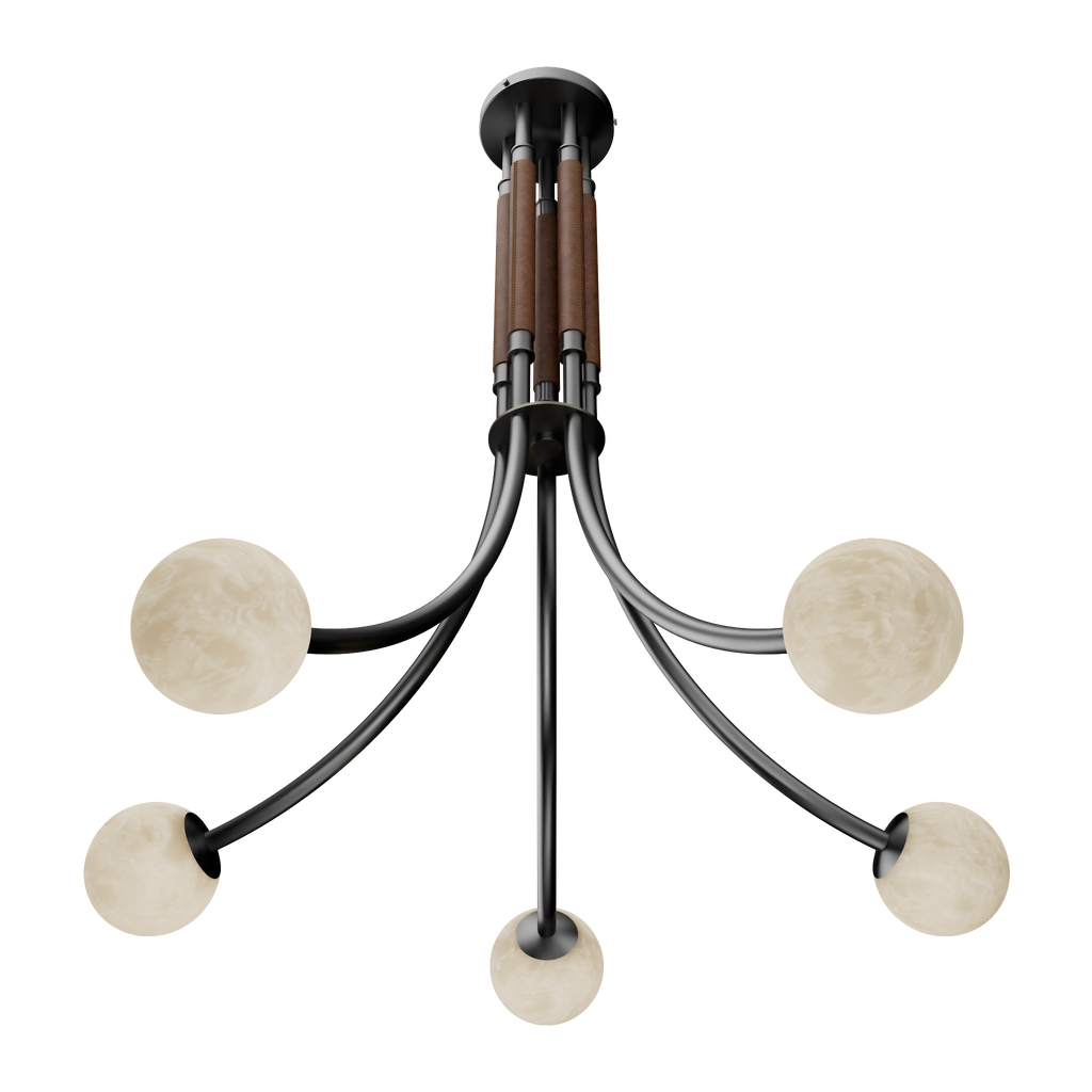 Miles Alabaster Five Light Chandelier