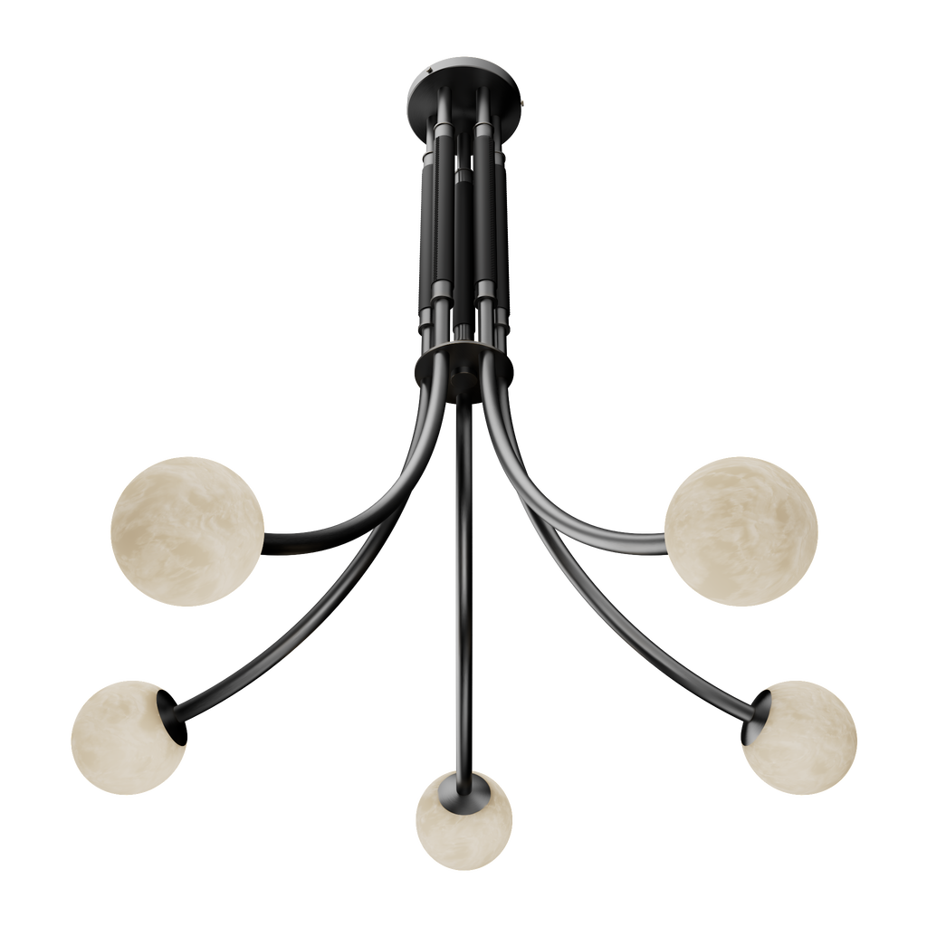 Miles Alabaster Five Light Chandelier