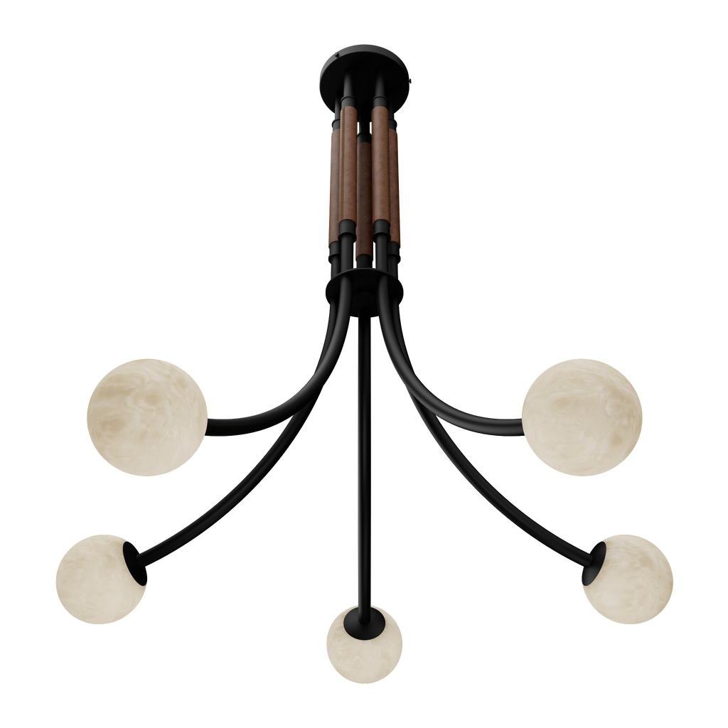 Miles Alabaster Five Light Chandelier