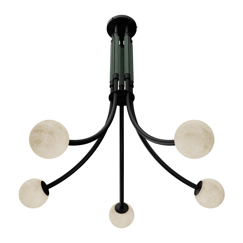 Miles Alabaster Five Light Chandelier
