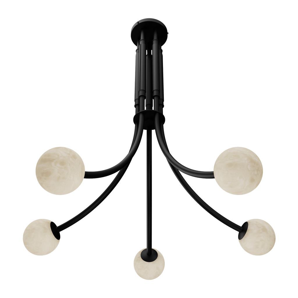 Miles Alabaster Five Light Chandelier