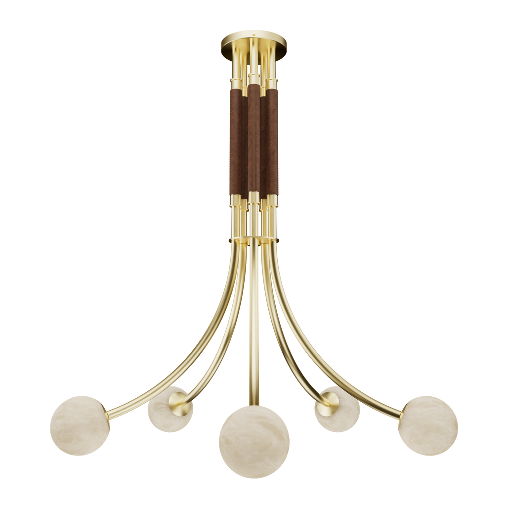 Miles Alabaster Five Light Chandelier