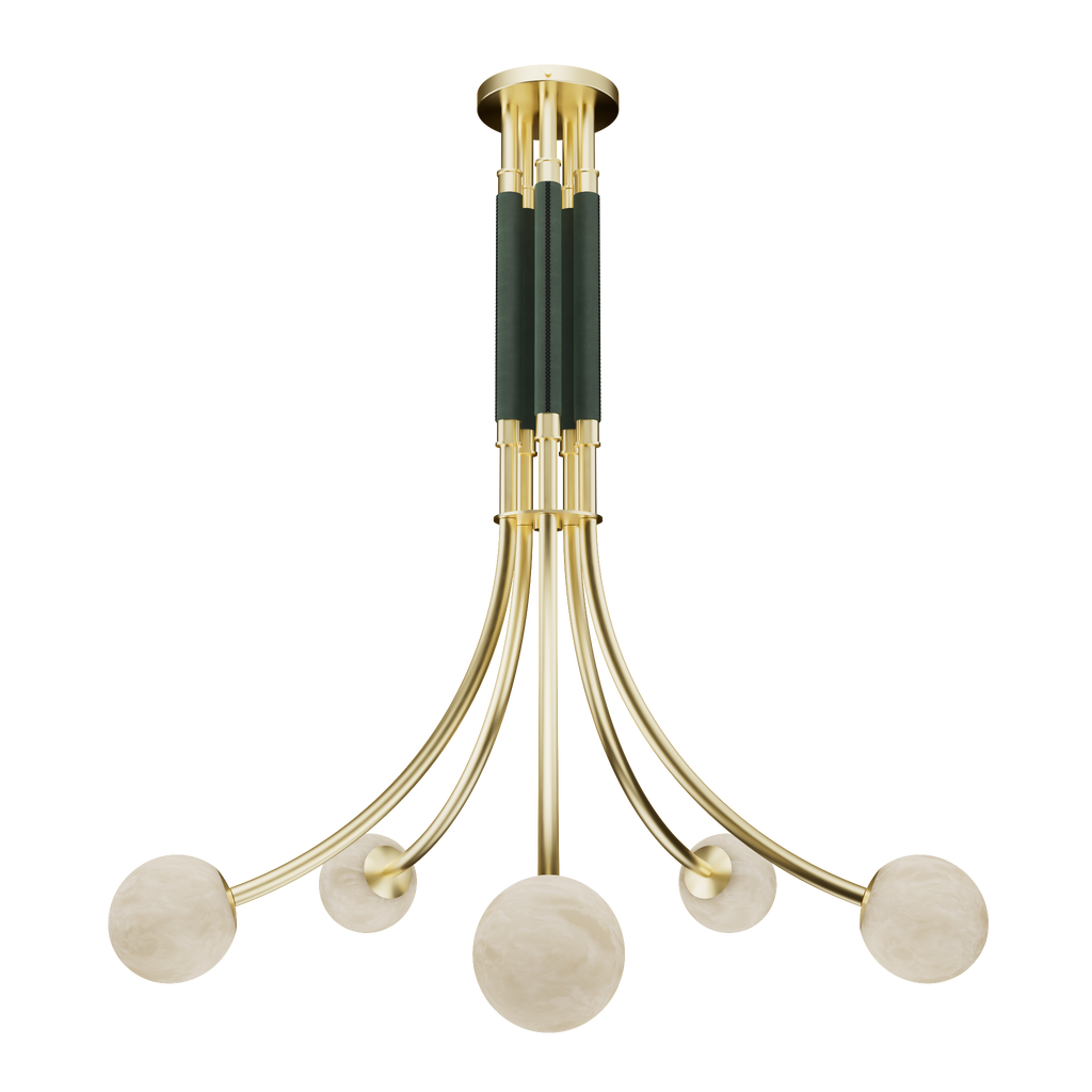 Miles Alabaster Five Light Chandelier