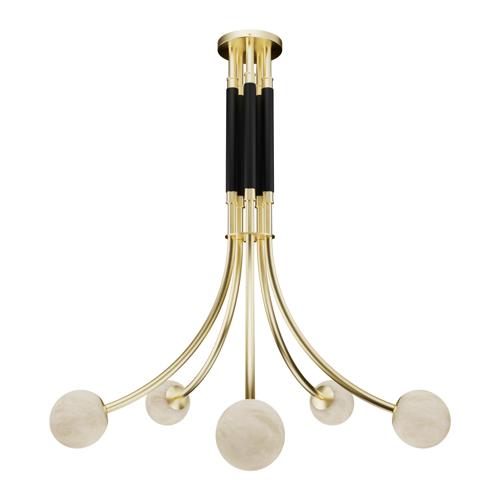 Miles Alabaster Five Light Chandelier