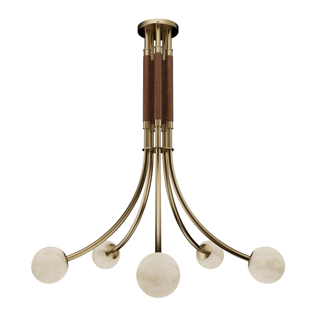 Miles Alabaster Five Light Chandelier