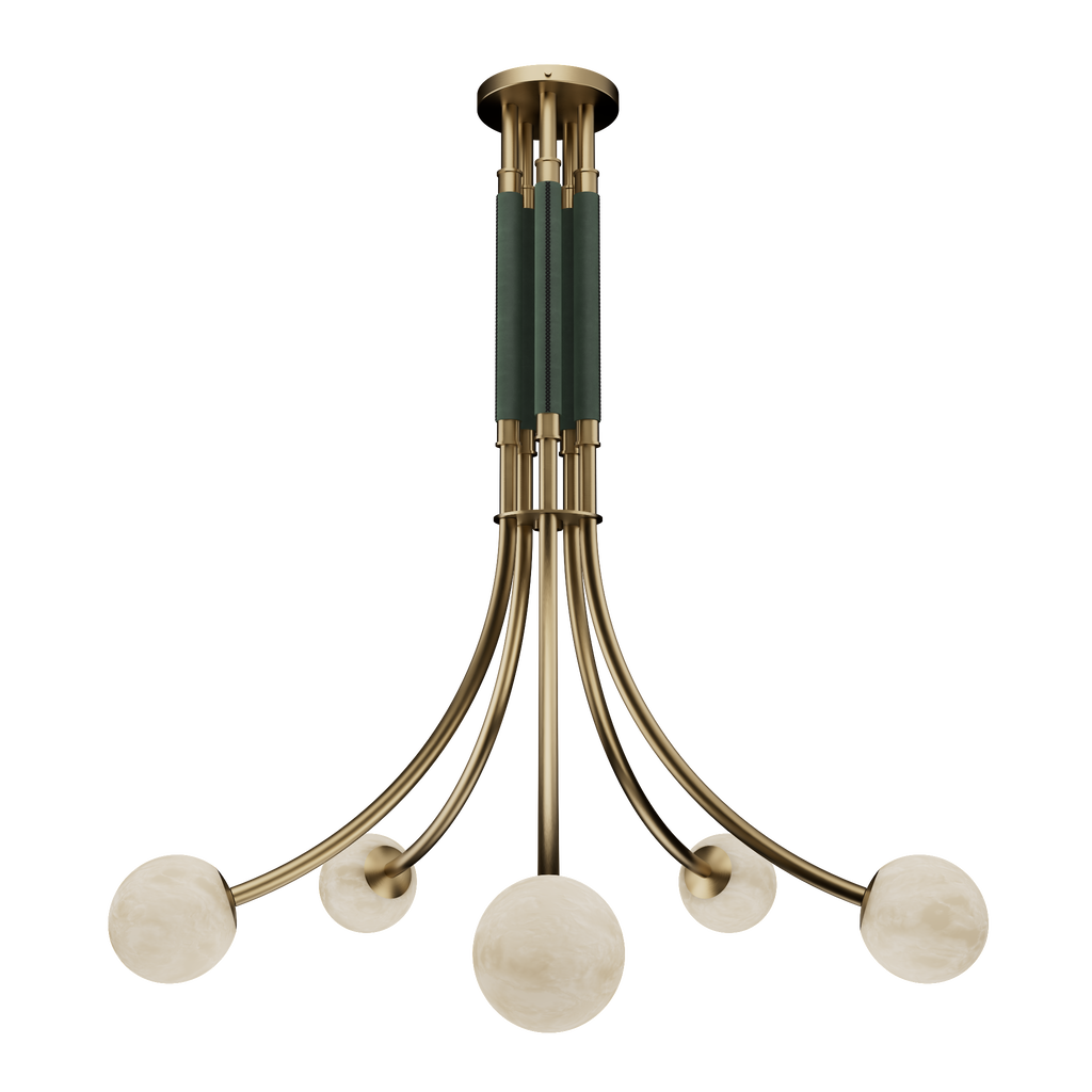 Miles Alabaster Five Light Chandelier
