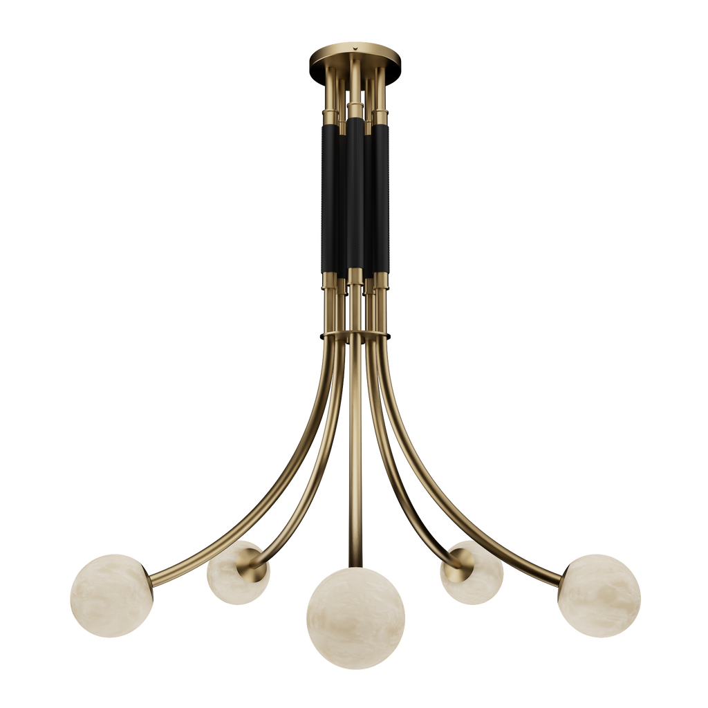 Miles Alabaster Five Light Chandelier