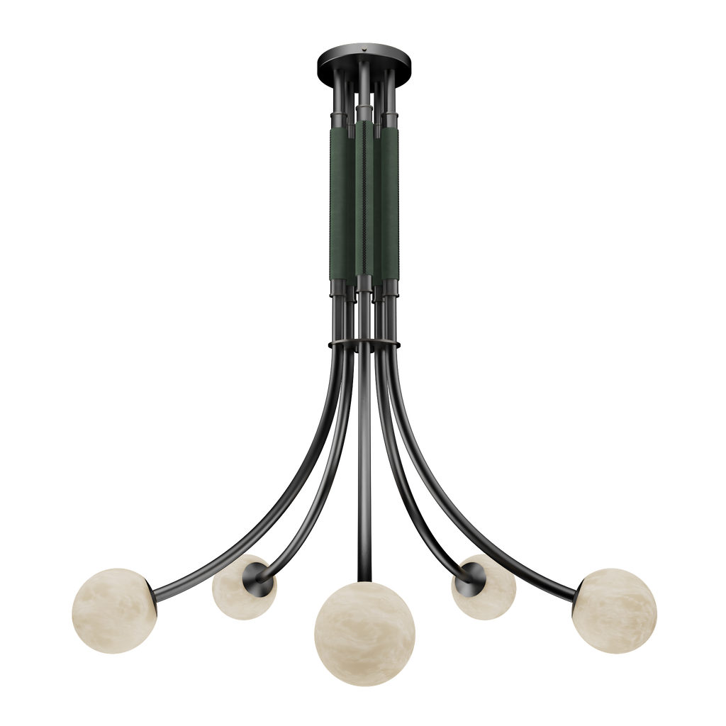 Miles Alabaster Five Light Chandelier