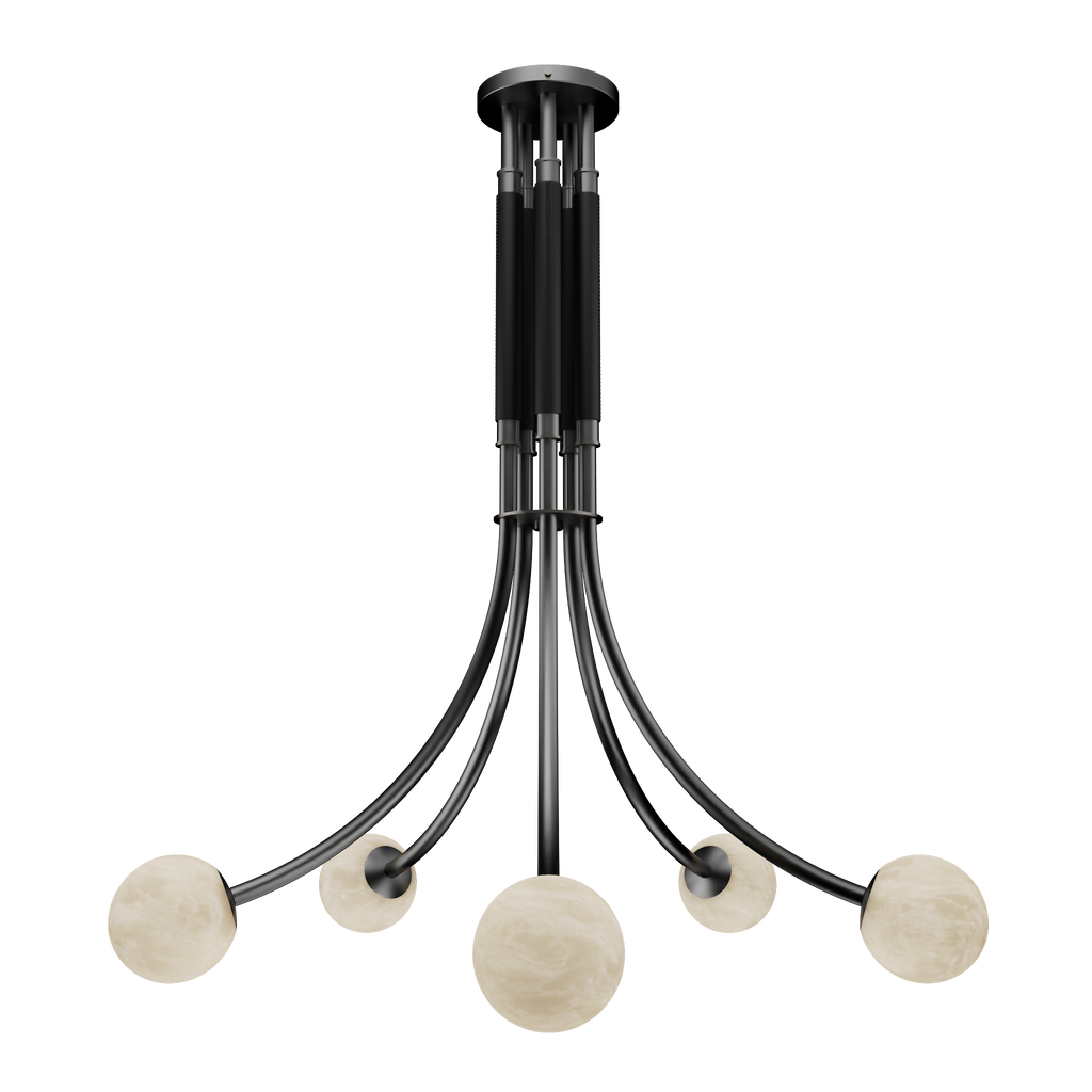 Miles Alabaster Five Light Chandelier