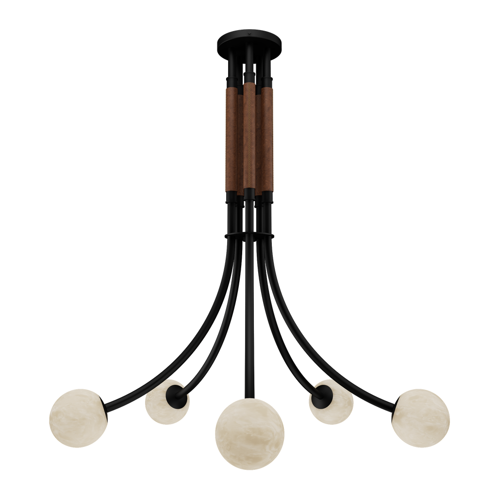 Miles Alabaster Five Light Chandelier