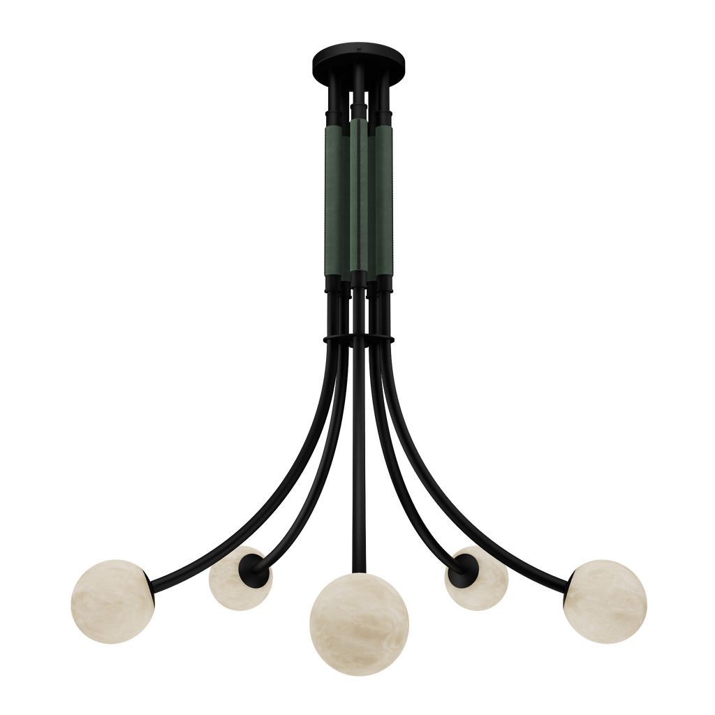 Miles Alabaster Five Light Chandelier