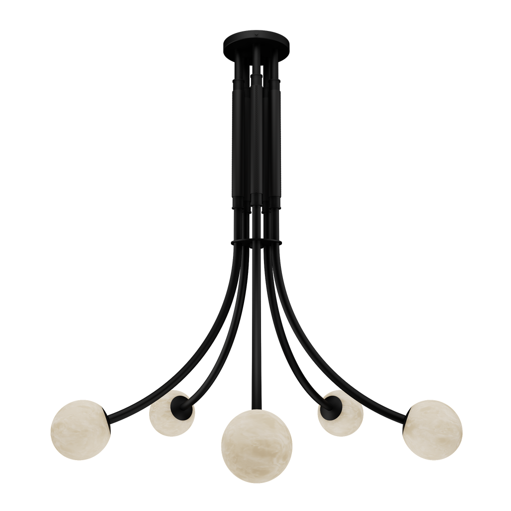 Miles Alabaster Five Light Chandelier