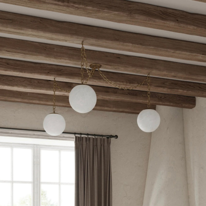 Alabaster 3 Swag Chandelier - Custom Lighting by Lucent Lightshop