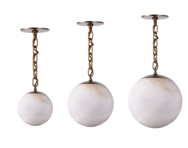 Alabaster Single Pendant - 6’’ / Modern Brass - Chandelier - Custom Lighting by Lucent Lightshop