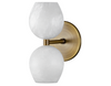 Double Teardrop Alabaster Sconce - Antique Brass - sconce - Custom Lighting by Lucent Lightshop