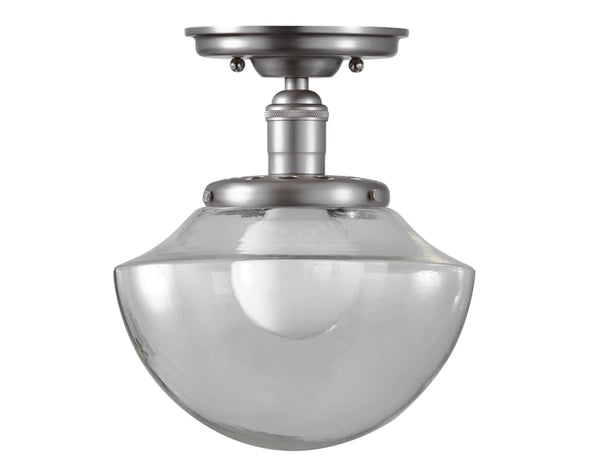 Tapered Globe Semi-Flush Clear Glass